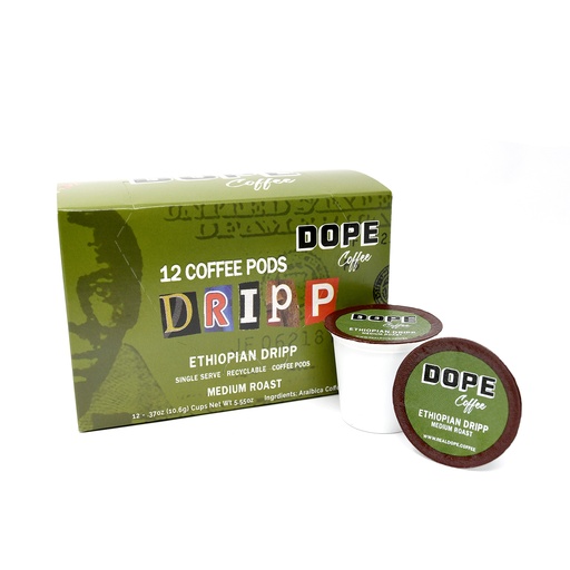 (Pods) Ethiopian Dripp Coffee Pods Single Serve Keurig Compatible (Case 6)